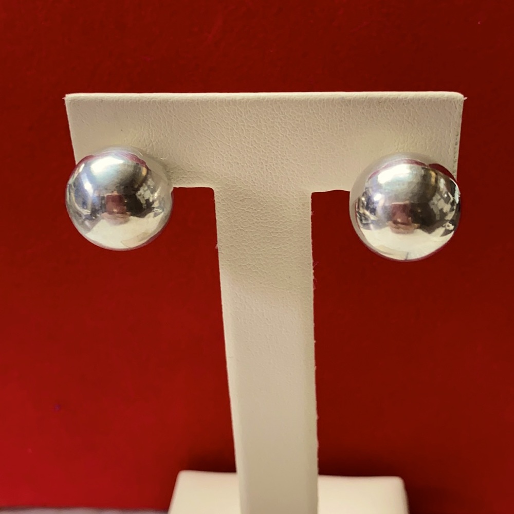 Sterling Silver Large Ball Earrings
